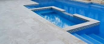 610mm x 406mm x 30mm; Ivory Travertine Pool Coping Bullnose Unfilled And Tumbled Pool Coping Tiles Non Slip Stone Tiles For Pools