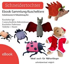 Werde gleich ein freebook drucken und nähen. Set Kuscheltiere Nahen Igel Kafer Bar Fledermaus