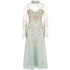 Temperley London Glen Dress 25 130 Pln Liked On Polyvore Featuring Dresses Gowns Green Midi See Through Dress Green Holiday Dress Green Cocktail Dress