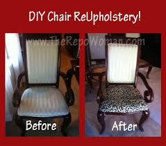 This sophisticated silk fabric gives an old chair a new and upbeat edge. Step By Step Instructions For Dining Room Chair Reupholstery No Sewing Required The Repo Woman