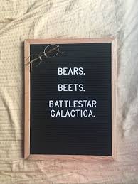  Bears Beets Battlestar Galactica The Office Letterboard Pin Joyfullyjoydesigns Message Board Quotes Letterboard Signs Office Quotes