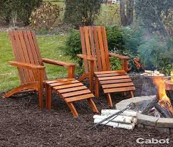 Cabot Stain Presents How Adirondacks Are Done Choose Cabot Gold In Sunlit Walnut For Tough Weather Protectio Exterior Stain Cabot Stain Spray Paint Furniture
