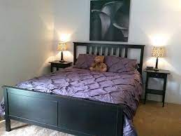 Comforter, pillow and your ideal bedroom temperature. Ikea Black Brown Hemnes Bed Frame And Nightstands Target Comforter Love Love Love Black Bedding Hemnes Bed Large Bedroom