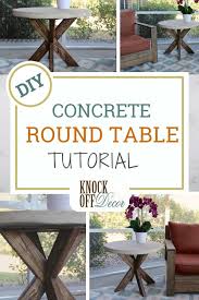 Round Bistro Table With Concrete Top Knockoffdecor Com Bistro Table Knock Off Decor Pallet Furniture Plans