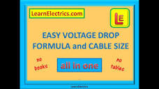 EASY VOLTAGE DROP FORMULA and CABLE SIZE CALCULATIONS – ALL IN ONE ...