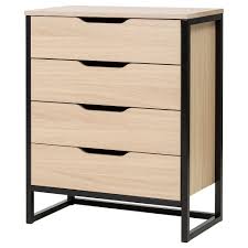 Oksfjord Kommode Mit 4 Schubladen Eichenfurnier Weiss Lasiert Schwarz 87x105 Cm Ikea Deutschland Kommode Schubladen Furnier