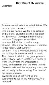 Save answer key as word document. Write A Paragraph On How You Spend Your Summer Vacation Not More Than 100 Words Brainly In