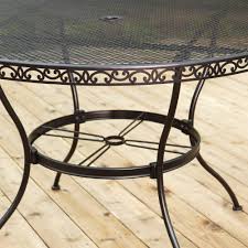 This beautiful kalea outdoor folding wrought iron bistro table is a simple and stable addition to any outdoor setting, ideal for your porch, poolside, deck, garden or wherever you need it. Better Homes And Gardens Wrought Iron Patio Dining Set Clayton Court Cushioned 5 Piece Red Walmart Com Walmart Com