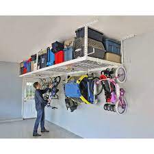 4x8 Overhead Garage Storage Rack Two Rack Pack Overhead Garage Storage Garage Organisation Garage Storage Racks