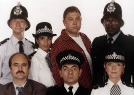 It aired on the bbc from 1995 to 1996. The Thin Blue Line Created By Ben Elton Starring Rowan Atkinson As Insp Raymond Fowler James Dreyfus British Tv Comedies British Comedy Thin Blue Lines