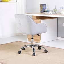 Belleze Upholstered Thick Padded Velvet Seat Back W Built In Lumbar Support Office Task Chair Charcoal Walmart Com Walmart Com