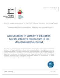 Accountability In Vietnam S Education Toward Effective Mechanism In The Decentralization Context Unesco Digital Library