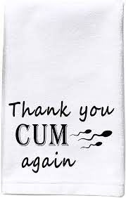 Thank You Cum Again Naughty Funny Wash Towel for Boyfriend Huaband Adult  Humor Gift (Thank You Cum Again)
