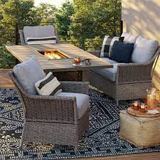 Foxborough 4pc Chow Height Patio Fire Set Gray Threshold Patio Dining Set Patio Dining Table Patio Furniture Table