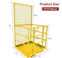 YITAMOTOR 43"x45"Forklift Safety Cage Basket Safety Cage 2 Person Work  Platform 1400 LBS0