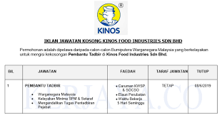 Sks food founded in year 1978, manufacturer of malaysia's favorite coconut cookies, popcorn and potato snack marketed under the established brand name sks. Kinos Food Industries Sdn Bhd 1 Kerja Kosong Kerajaan