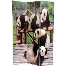 6 Feet Tall Panda Bears Double Sided Room Divider Panda Bear Panda Oriental Furniture