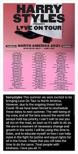 Rescheduled Harry Styles Love On Tour Love On Tour Harry Styles