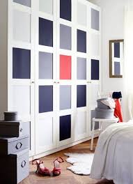 Pax Hack With Bergsbo Doors And Painted Parts In Light Blue Navy And Coral Ikea Pax Ikea Pax Hack Ikea Pax Wardrobe