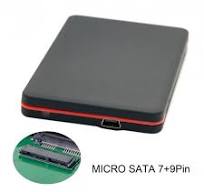 JSER USB2.0 480Mbps to 1.8 inch Micro SATA 16pin 7+9 SSD HDD External Hard  Disk Enclosure