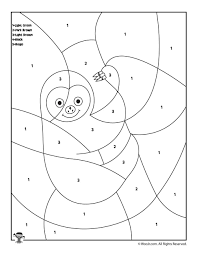 Each section of this squirrel picture is numbered so that, by following the colour key, the kids can colour in a beautiful image to be proud of. Preschool Color By Number Animal Coloring Pages Woo Jr Kids Activities Rainforest Activities Animal Coloring Pages Halloween Worksheets