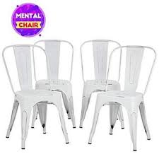 The rubber pads reduce noise when the dining chairs come nicely packed. Rytpz7q Fdw Metal Dining Chairs Set Of 4 Indoor Outdoor Chairs Patio Chairs Metal Chairs 18 Inch Seat Height Metal Restaurant Chair