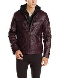 Kenneth Cole Reaction Men S Marble Faux Leather Moto Jacket With Hood Black Small Faux Leather Moto Jacket Leather Jacket Men Best Leather Jackets