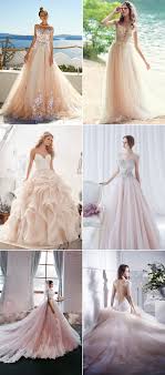 A Dash Of Romance 30 Wedding Dresses With A Touch Of Pink Wedding Dresses Colored Wedding Gowns Colored Wedding Dresses