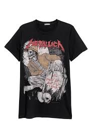 Cotton Jersey T Shirt Black Metallica Men H M Us Aesthetic Shirts Vintage Tee Shirts Shirts