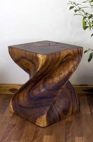 End Table Natural Wood Big Twist Walnut Idee Legno Tavolini In Legno Sculture In Legno