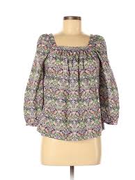 Details About Liberty Art Fabrics For J Crew Women Pink 3 4 Sleeve Blouse 00