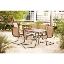 Hampton Bay Belleville 7 Piece Patio Dining Set Fcs80198st The Home Depot Patio Patio Dining Set Hampton Bay