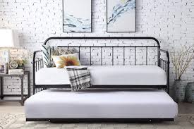 Maybe you would like to learn more about one of these? Sleep Design Harlow Black Metal Bed Frame Day Bed With Guest Bed Trundle Modern Hospital Industrial