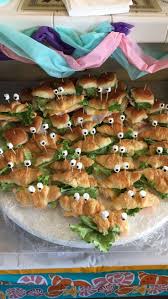 Be sure to make a double batch, since these mini grilled cheese sandwiches are so easy to eat, someone is bound to go a little overboard! Baby Shower Snacks Sandwiches Under The Sea Croissant Crab Baby Crab Croissant Sandwiches Baby Shower Snacks Boy Baby Shower Snacks Sea Baby Shower Theme