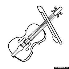 V for violin coloring page. Musical Instruments Coloring Pages