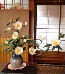 花の立体折り紙 白い椿の初嵐 ミルちゃんの夢日記 椿 花 花 白 花