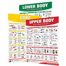 body weight exercises poster set