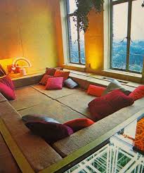 It's actually more of a makeshift conversation pit as there's no sunken foundation to the scene. Conversation Pits Time For A Comeback Home Conversation Pit Sunken Living Room