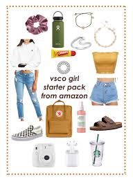 Vsco Girl Vsco Girl Starter Pack Vsco Girl Outfits Scrunchies Hydro Flask Carmex Pura Vida Bracelet Wave Ring Shell Chok Girl Outfits Vsco Cute Outfits