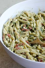 Creamy Pesto Sundried Tomato Pasta Salad Belle Vie Recipe Pasta Salad Recipes Pasta Recipes Sundried Tomato Pasta