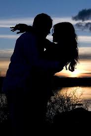 Image result for images lovers kiss silhouette stars