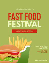 Ada juga beberapa contoh label makanan yang menarik dan dapat anda jadikan sebagai referensi. Fast Food Festival Event Flyer Vorlage Vorlage Postermywall