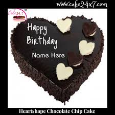 You'd have no idea it has no eggs or butter. Heart Shape Chocolate Chip Cake