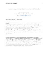 Professional success is important to most of us. Pdf Quantitative Analysis Of Multiple Primary Cancers And Successful Treatment Cases