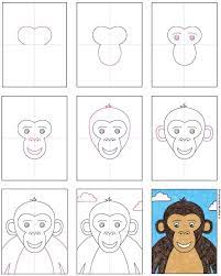 How To Draw A Monkey Face Monkey Art Monkey Drawing Drawing For Kids
