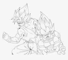 The z fighters in the opening of dragon ball z: Drawing Dbz Vegeta Goku And Vegeta Lineart Hd Png Download Kindpng