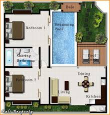 C shaped house plans with swimming pool. Pool Villa Bali Layout 2 Bedroom Arsitektur Arsitektur Modern Denah Rumah