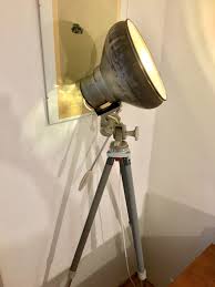 Diy Homemade Tripod Spotlight Lamp Using The Funnel Of An Antique Milk Can Diy Tripod Antique Milk Can Spotlight Lamp
