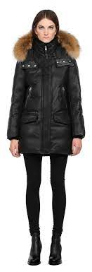 Cressida Black Leather Down Parka With Fur Hood For Women Mackage Stylish Winter Coats Winter Jackets Women Winter Jackets