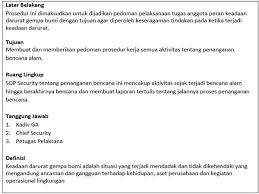 7 Contoh Sop Security Satpam Berbasis Pelayanan Bencana Alam Keuangan Buku